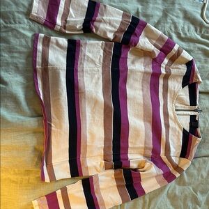 J. Crew Striped Top in Pink, Purple, and Cream